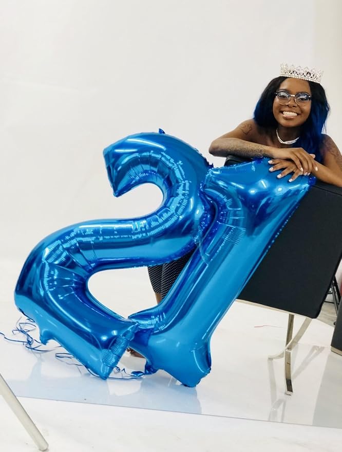 Number 20 Balloon 40 Inch, Large Happy 20th Birthday Decorations for Women, Dark Blue Foil Balloon Number for Wedding Marriage Proposa Big Events Family Reunions Party Supplies