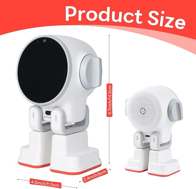Rux AI Desktop Robot,Voice Dialogue Remote Monitoring Artificial Intelligence Companion Toy A55 Central Processor Built-in 4GB RAM/32GB ROM