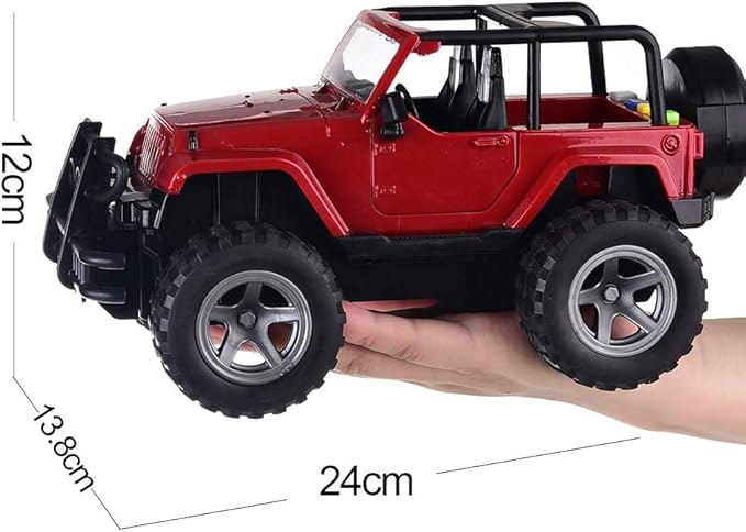Car Toy 1:16 Off-Road Military Fighter Friction Powered Toy Vehicle with Fun Lights and Sounds