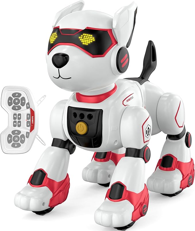 Robot Dog for Kids, Remote Control Dog with Voice Touch Interaction and lmitation Show, Programmable Gesture Sensing Dog Robot, Singing, Dancing, Talking, Smart Stunt Robot Dog Toy Gift for Boys Girls