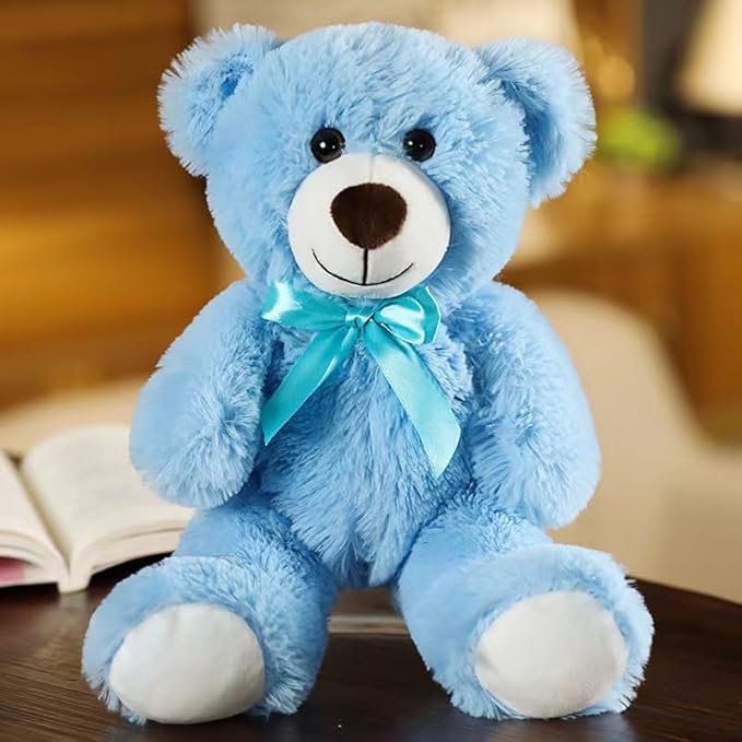 Teddy Bear Stuffed Animals, 13 Inches Teddy Bear Plush Toy Birthday Christmas Valentine’s Day Gift for Kids Girlfriend (Blue)