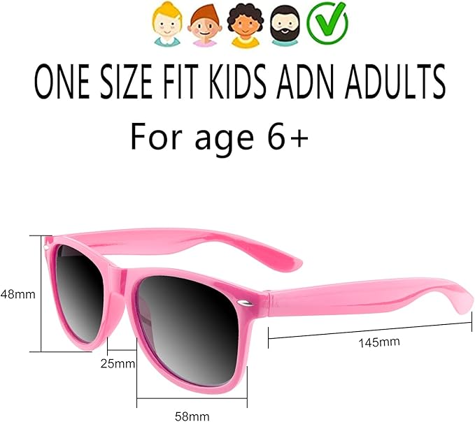TUPARKA 12 Pack Sunglasses in Bulk for School, Birthday, Beach and Pool Party, Goody Bag Fillers, Pink