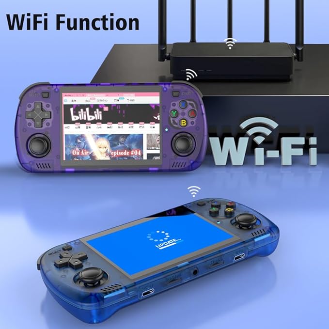 R36H PRO Retro Handheld Game Console,15000+ Games with Open Source Linux System,23+Emulators,4.2-Inch IPS Screen Portable Game Console,3500mAh Battery,Exclusive Horizontal,Gifts for Adult (Blue)