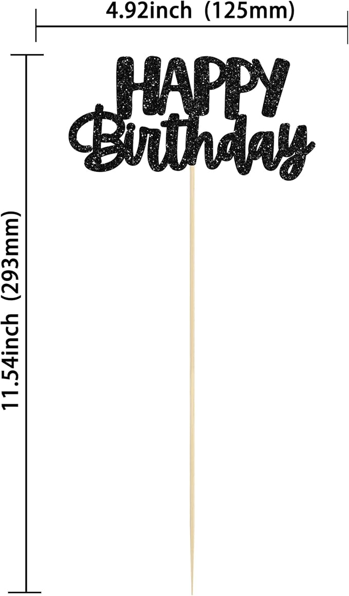 Gyufise 12Pcs Happy Birthday Centerpieces Sticks Double Sided Glitter Birthday Party Decorations Anniversary Table Flower Centerpiece for Celebrating Party Supplies Multicolor