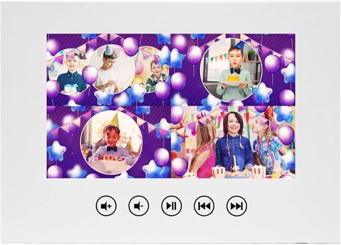Create Your Own Boys Birthday Video Card – Upload Photos for Custom Gift – Personalized Slideshow – 7” HD Display, 4GB, Long Battery Life, USB Cable Included