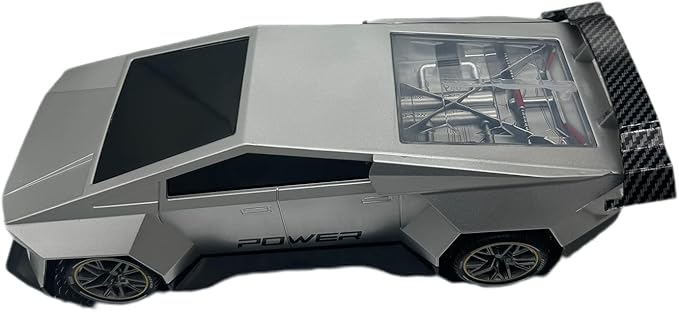 MoodLife Talking Cyber Truck Remote Control Car, Interactive RC Car Toys with 4 Light Modes, All Terrain RC Trucks, Electric Vehicle Gift for Boys (Silver)