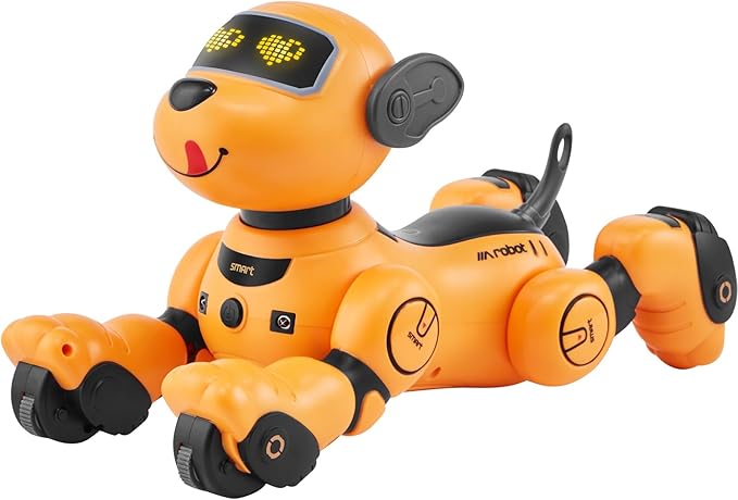 VEVOR Remote Control Robot Dog Toy, 2.4GHz RC Dog Programmable Smart Interactive Robotic Pet for Kids with Follow Function, Touch & Voice Control, Singing Dancing RC Stunt Toy for Age 3+ Boys Girls