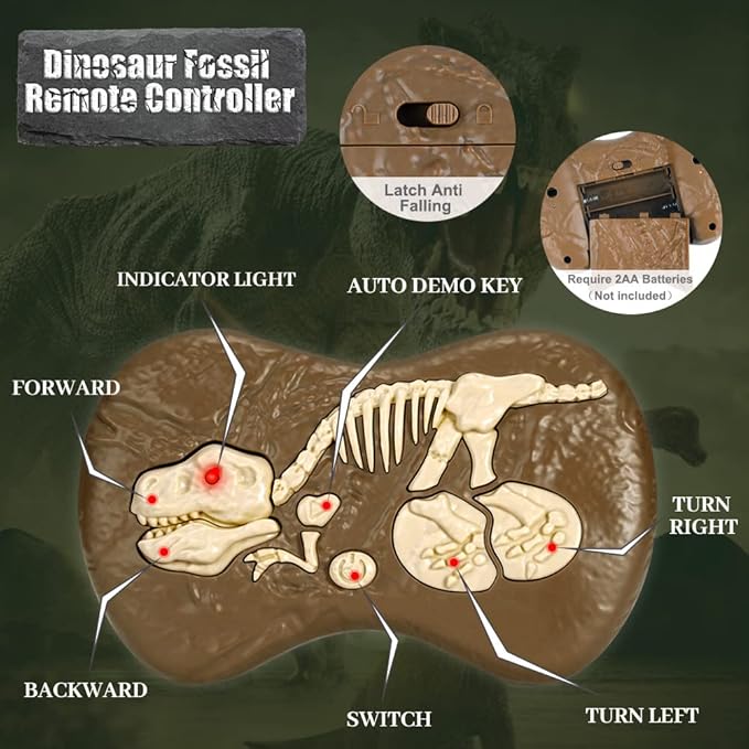 Mini Tudou Large Remote Control Dinosaur Toys 17.7",Electronic Walking Toys with LED Light Up&Realistic Simulation Sounds,2.4Ghz Velociraptor Robot Toy,RC Dinosaur Toy for Boys Kids Age 5 6 7 8 9