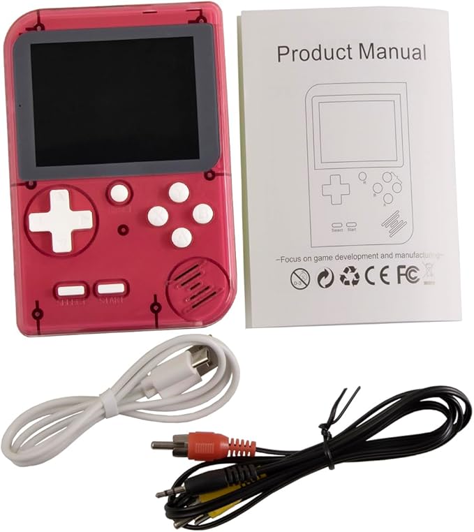 Retro Mini Game Machine with 400 Classical FC Games Handheld Game Console 2.8-Inch Color Screen Support for TV Output , Presents Birthday for Kids, Adults (Red)