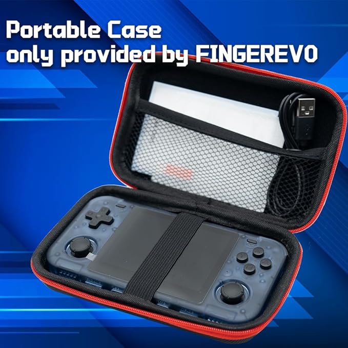 O30S Handheld Game Console 3.5-in 640*480 IPS OCA Screen 3000mAh Linux-opensource RK3326 o30s with Portable Case Transparent Blue
