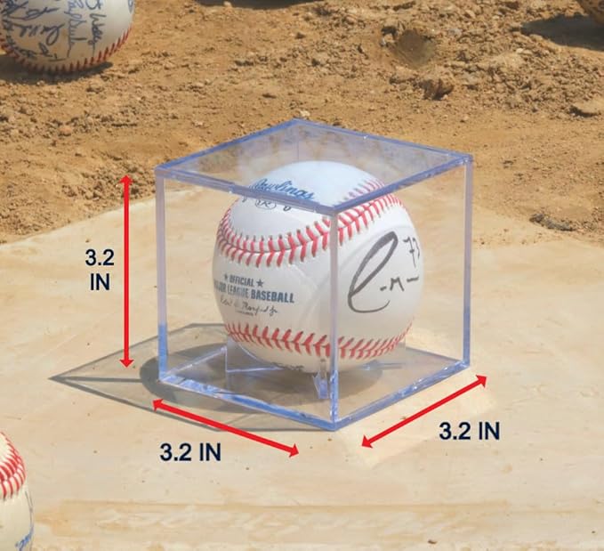 (2 Count) Display Zone Baseball Cube - Crystal Clear UV Protected Acrylic Display Case Box - Autographed Game Ball Holder (Fits Official Size MLB Ball) - Signed Baseball Memorabilia Storage