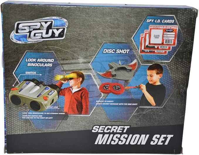 Spy Guy 10 Piece Toy Secret Mission Set with Look Around Binoculars (Binoculars)