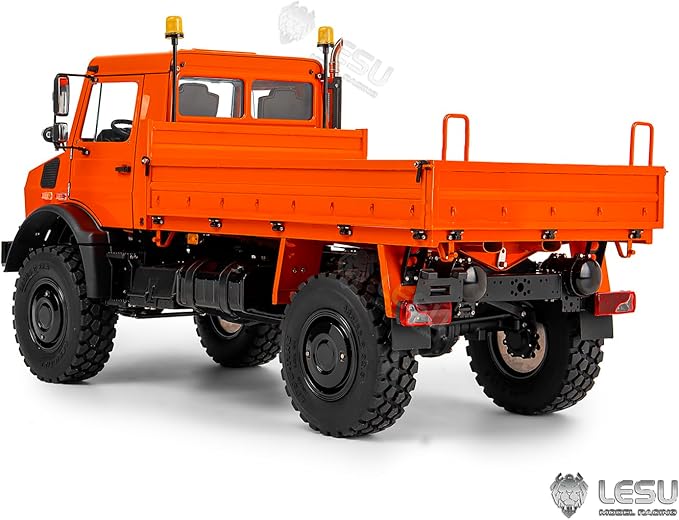 LESU U4023 AWD 1/14 RC Off Road Car Metal Radio Control All Terrain Vehicle Light Truck Model Axle Lock Wheel Hub Reduction Hobby Grade Model for Ages 14+(Orange)