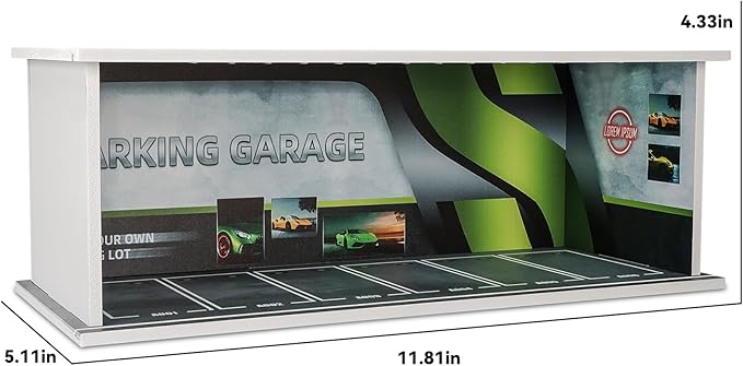 1:64 Car Model Display Case with Lights for Hot Wheels,Matchbox Cars,Diecast Alloy Small Truck Collectibles Storage Box (Green S)