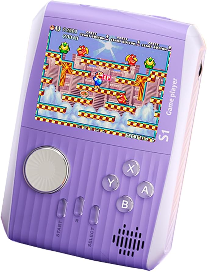 Portable Handheld Games Retro Mini Video Games，Handheld Game Console with 666 Classical FC Game 3.0" Color Screen，Birthday for Boys Girls and Adults (S1-Purple)