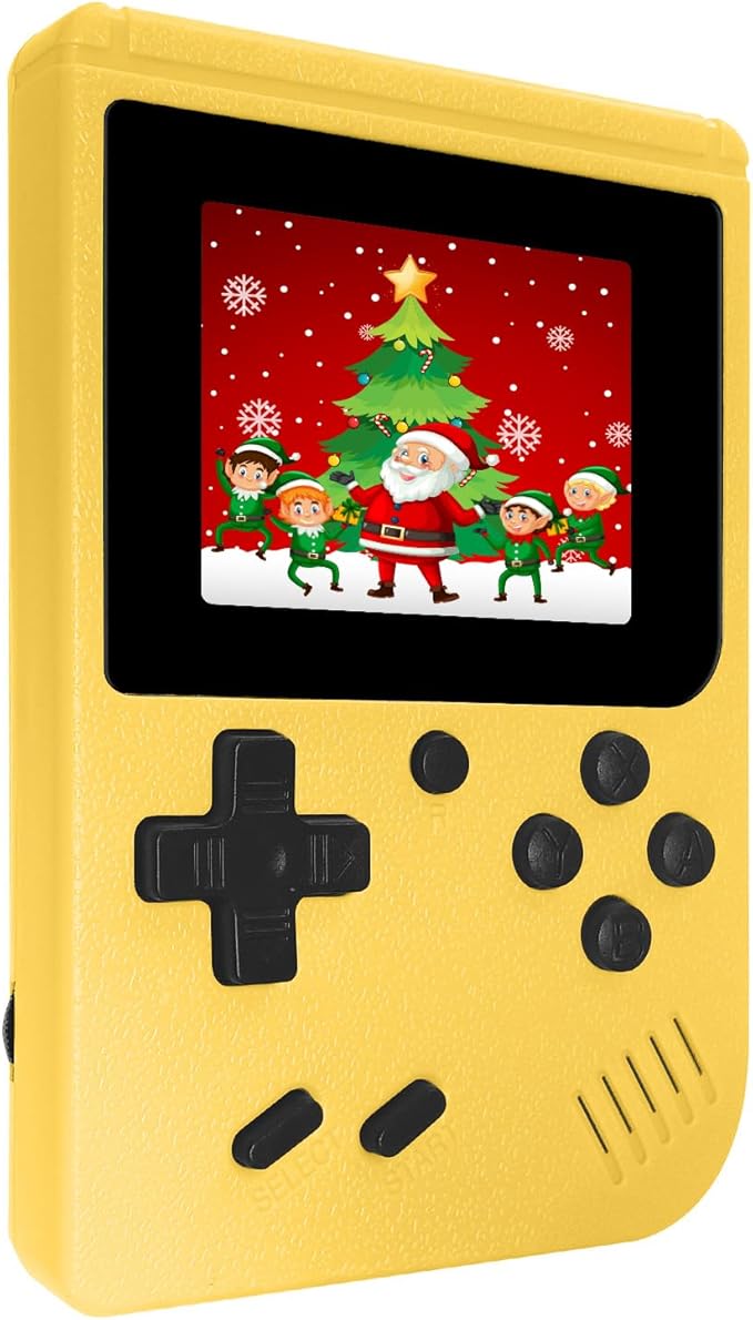 Retro Handheld Games Console, Built-in 400 Video Games,Mini Portable Video Gaming Player with 3.0 Inch IPS Screen, Rechargeable Battery (Yellow)