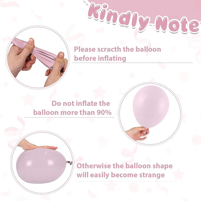 Blush Pink Balloons, 50 PCS 12 Inch Double Stuffed Nude Cream Dusty Pink White Sand Latex Balloons for Bridal Baby Girls Shower Boho Bachelorette Birthday Wedding Party Decorations
