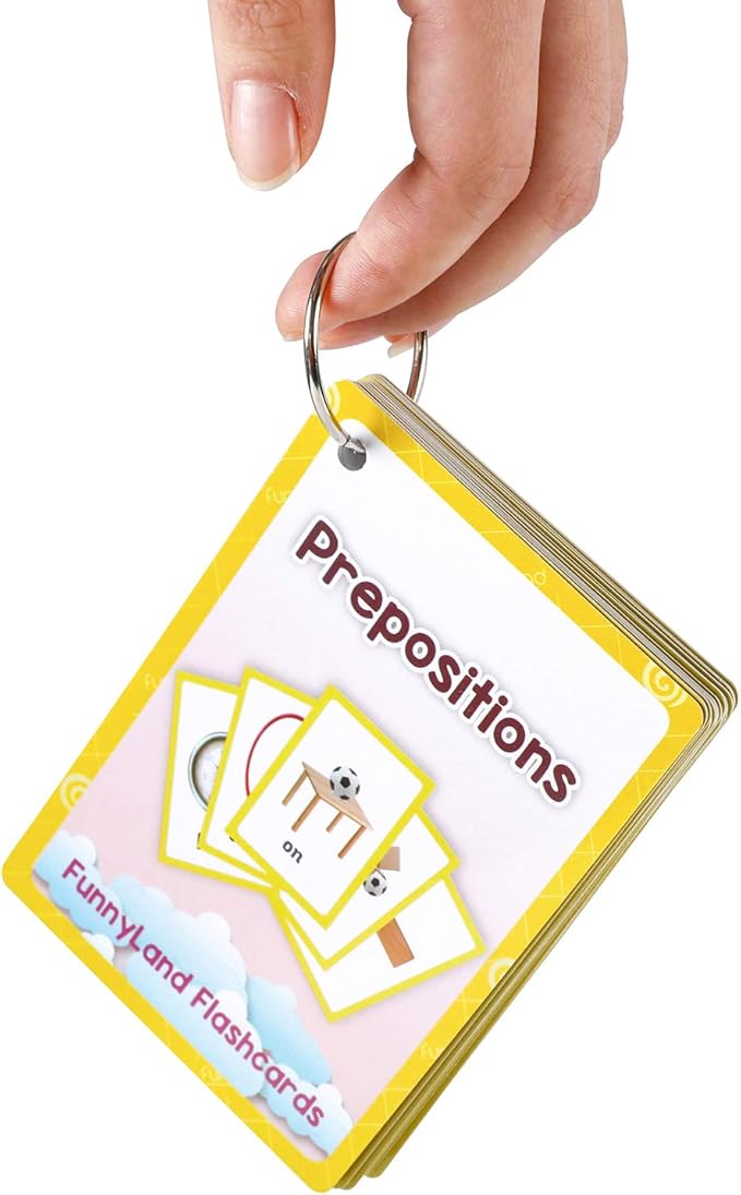 23pcs Positional Toddlers Flash Cards with Pictures Baby Learning Games Toys Education Flashcards for Kids Classroom Kindergarten Preschoolers Gifts