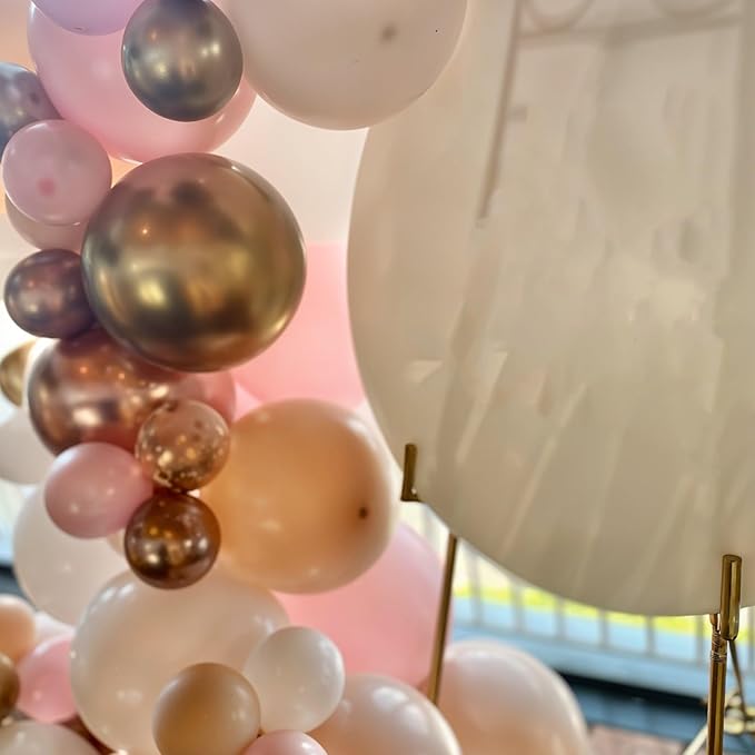 Blush Gold White Balloons,12 Inch White Sand Beige Metallic Gold Confetti Neutral Cream Nude Latex Balloon for Birthday Baby Bridal Shower Wedding Party Decoration