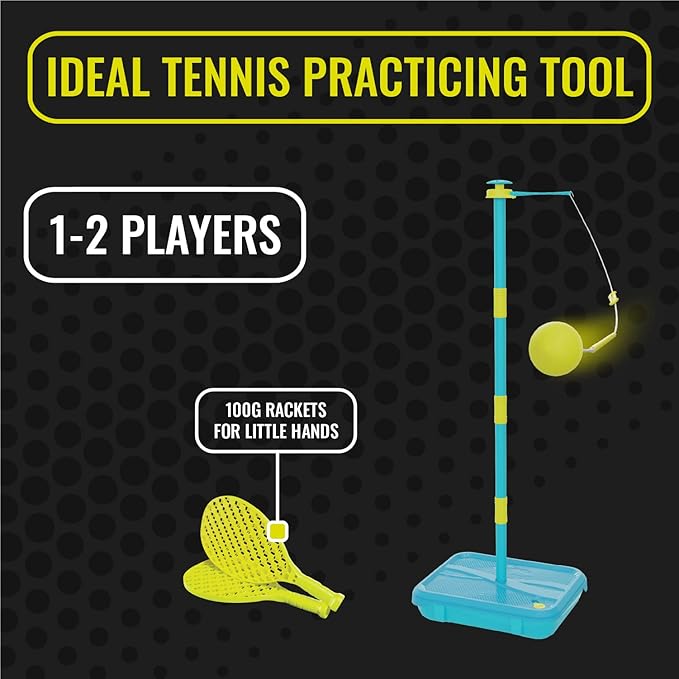 Swingball All Surface Tetherball Tennis Set – Portable Outdoor Game for Kids & Adults – Includes Paddles & Ball – Backyard, Lawn, or Park Active Play – Family Fun, Easy Setup & Storage