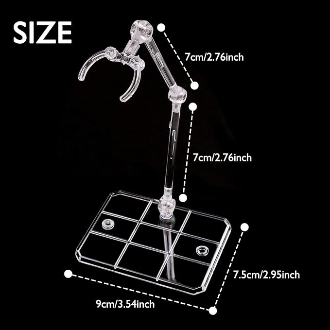 Migaven Action Figure Stand, 10pcs Assembly Action Figure Display Holder Base Doll Model Support Display Stand Compatible with HG RG SD SHF Gundam 1/144 Toy Clear