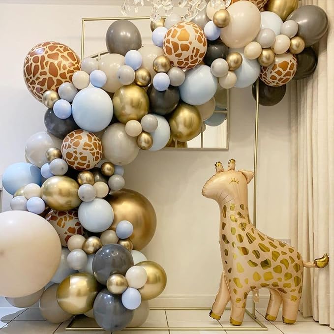 50pcs Giraffe Print Balloons, 12inch Animal Print Thick Latex Balloons for Safari Jungle Party Supplies Wild One Birthday Baby Shower Wildlife Theme Party Decoration