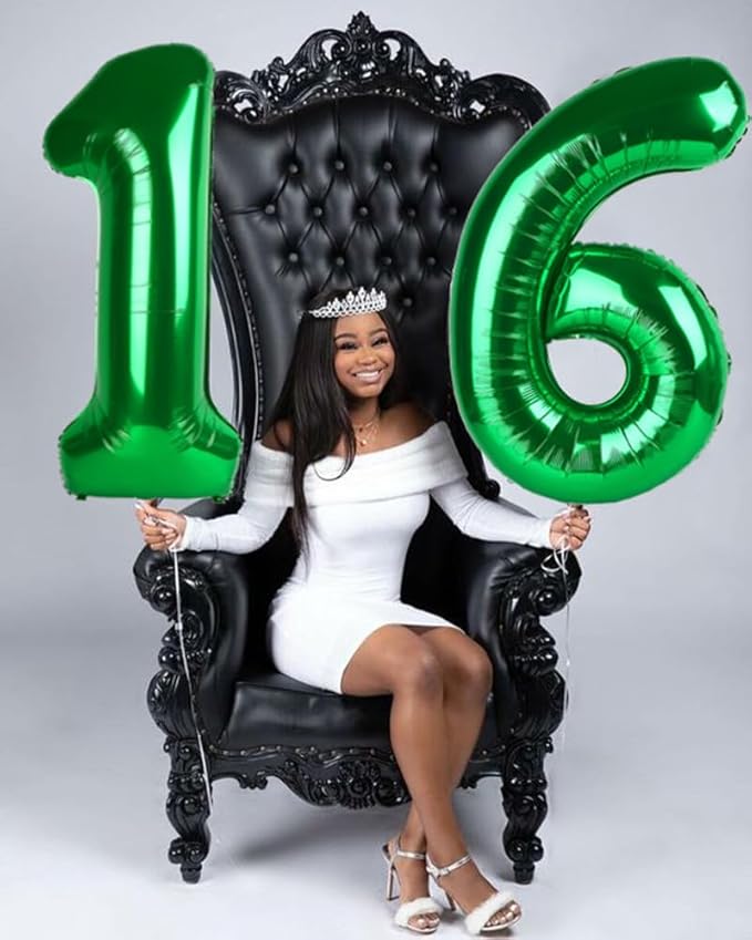 40 Inch Number 8 Balloon, Dark Green 8 18 28 80 Birthday Balloons for Men Boys, 8th Birthday Decorations Party Supplies, Wedding, Graduations