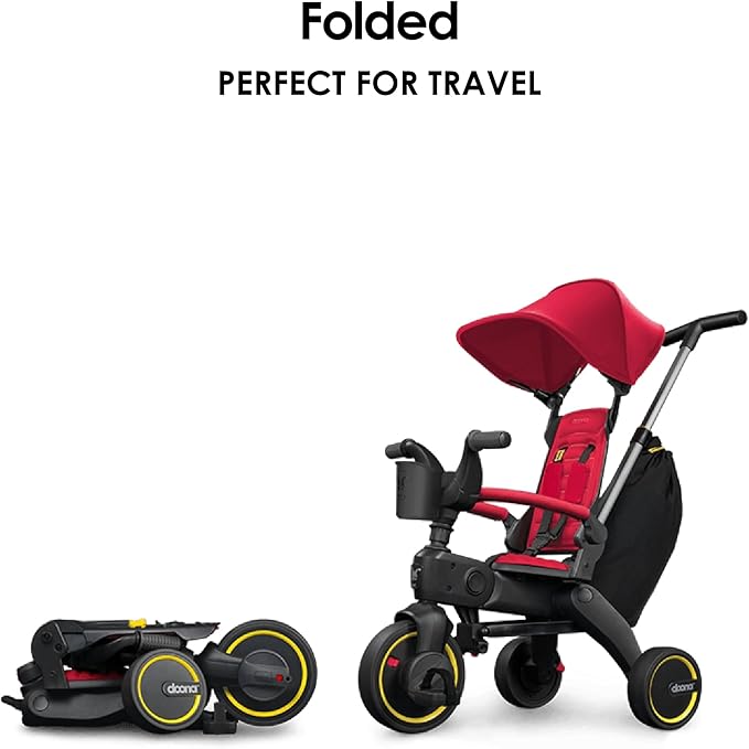 Doona Liki Trike S3, Flame Red - 5-in-1 Compact, Foldable Tricycle - Suitable for Toddlers 10 to 36 Months