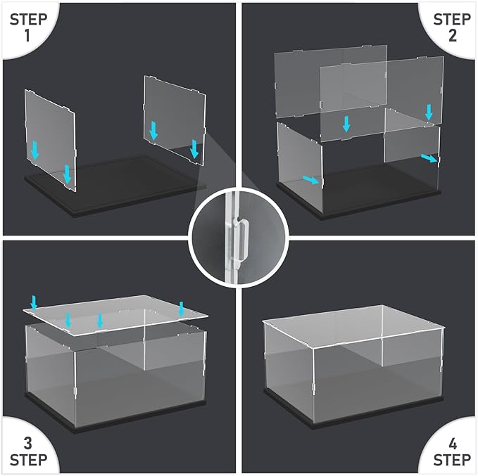 DuvinDD Acrylic Display Case Clear Large Display Box for Lego Star Wars 75375 Starship, for Star Wars Battle of Felucia Separatist MTT (75435), Dustproof Collectibles Showcase (15.7x11.8x7.9inch)