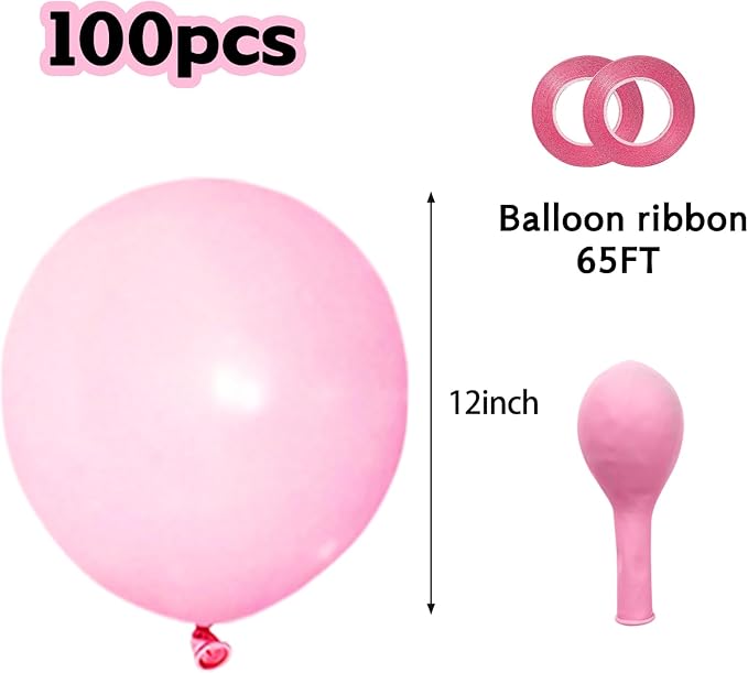 Pastel Pink Balloons 12 Inch 100 Pack light Pink Latex Balloons Baby Pink Party Balloons Round Helium Balloons for Girls Womens Birthday Wedding Anniversary Baby Shower Decorations