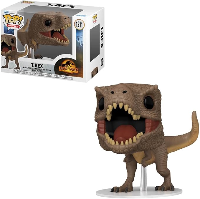 POP Movies: Jurassic World Dominion - Tyrannosaurus Rex [T-Rex] Funko Vinyl Figure (Bundled with Compatible Box Protector Case), Multicolor, 3.75 inches