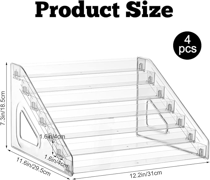 4 Pack 7-Tier Toy Cars Display Shelf for Hot Wheels Display Case Storage Organizer for 1/64 Scale Toy Cars-Hold 63 Toy Cars Clear Model Car Case Holder Container Shelf (Only case)