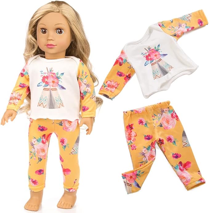 ZQDOLL 19 pcs American Doll Clothes Gift for 18 inch Doll Clothes and Accessories, Including 10 Complete Sets of Clothing