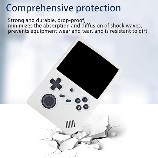 NOUKAJU Case for ANBERNIC RG40XX V Handheld Game Console, Silicone Protective Cover,Drop-Proof,Scratch-Proof,Shock-Proof,Dust-Proof,Protective Case for RG40XX V Game Console(Off-White)