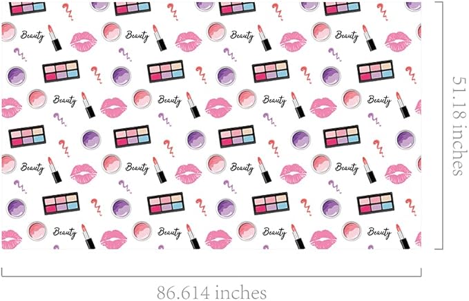Lide Road 2Pcs SPA Makeup Party Tablecloth SPA Makeup Plastic Table Covers Cosmetics Makeups Themed Party Supplies Cosmetics Makeups Disposable Table Cover for Cocktail Birthday Supplies, 54x87In
