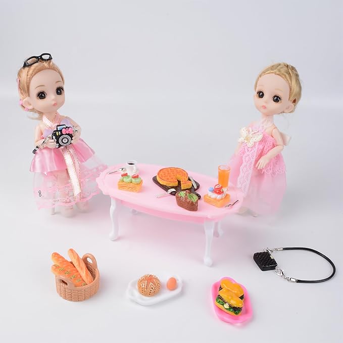 100 Pcs Dollhouse Mini Cosmetic Set，Miniature Bathroom Accessories，Mini Makeup Pretend Play Gifts for Girls，Jewelry Storage Case Shelf Handbag Camera Toiletries Dollhouse DIY Micro Scene