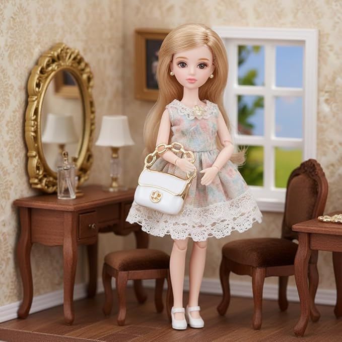 3Pcs Miniature Handbag Doll House Bags Decorate Doll Handbag Miniature Bag Model Mini Packet Chain Wallet Purse Spacer Charm Jewelry DIY Crafts Charm Tiny Purse