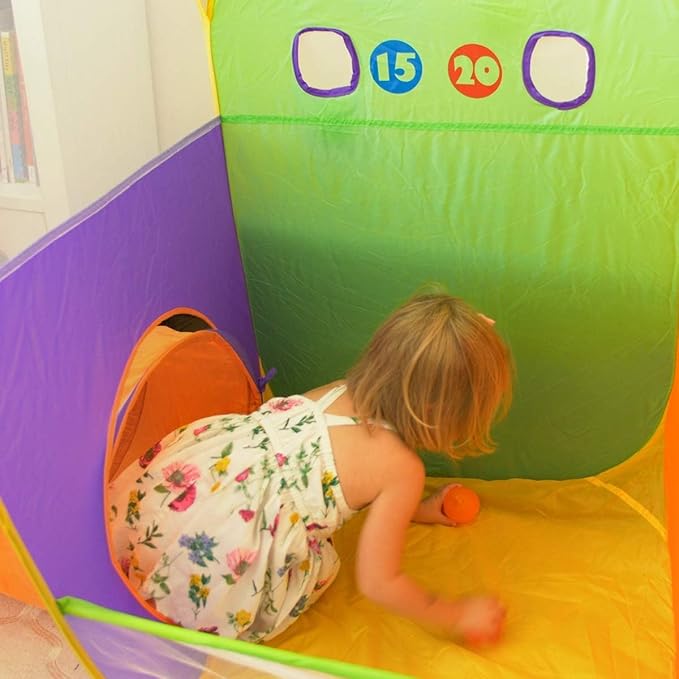 Alvantor® Kids Tent Play Tents & Tunnel 3-in-1 Pop Up Tent with Tunnel Toddler Ball Pit Indoor/Outdoor Tents Fun Toss It Game Zone Playhouse for Children (Include 4 Balls)