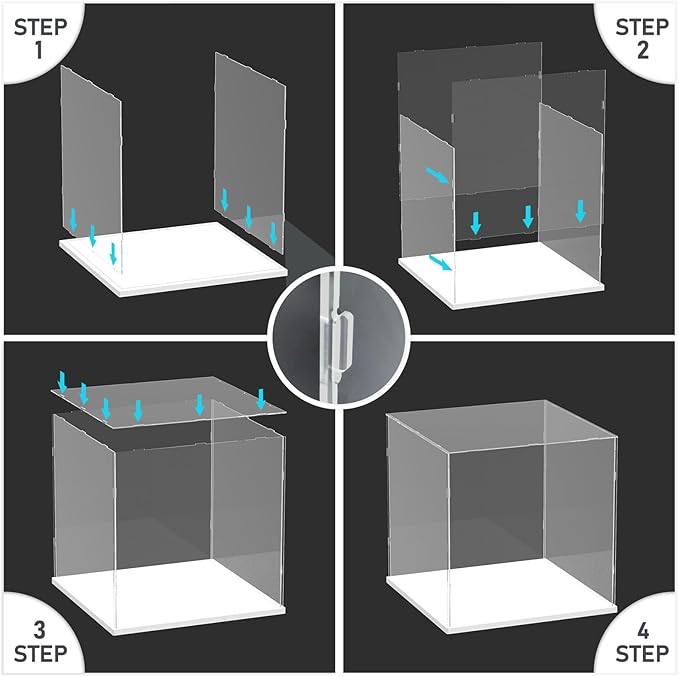 DuvinDD Acrylic Display Case for Collectibles Lego Clear Acrylic Display Box Countertop Dustproof Protection Large Showcase Toys Action Figure Stand Home Storage Box with Base (17x17x17 inch)