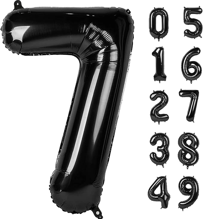 40 Inch Black Number Balloon 0-9(Zero-Nine), Big Size Happy Birthday Balloon, Foil Helium Big Number Balloon for Birthday Celebration Decorations Graduations Anniversary Photo Shoot