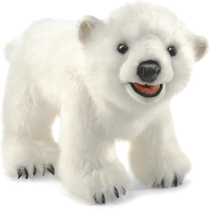 Folkmanis Polar Bear Cub Hand Puppet, White, Model:3041
