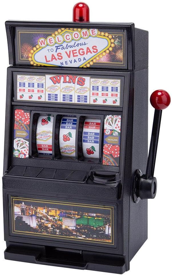 Mini Slot Machine, Nostalgia Retro Arcade Slot Machine Coin Bank Portable Handheld Game Machine Toy with Lights & Sounds, Rechargeable Machine Arcade for Adult