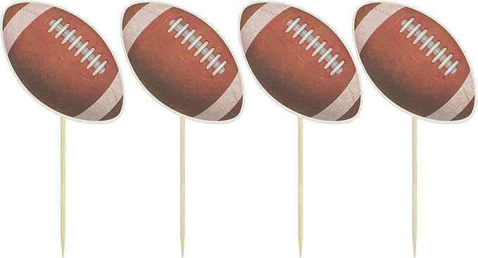Gyufise 36Pcs American Football Cupcake Rugby Cake Topper Decorations for Football Themed Baby Shower Happy Birthday Party Decoration