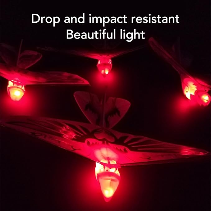 Flying RC Bird Toy 2.4GHz USB Charging LED Flapping Bird for Indoor Outdoor (Pink)