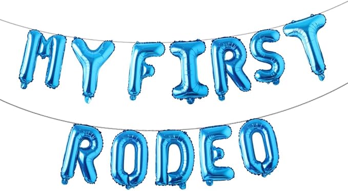 My First Rodeo Party Decoration My First Rodeo Birthday Party Supplies My First Rodeo Banner My First Rodeo Balloons My First Rodeo Backdrop (MY FIRST RODEO Blue)