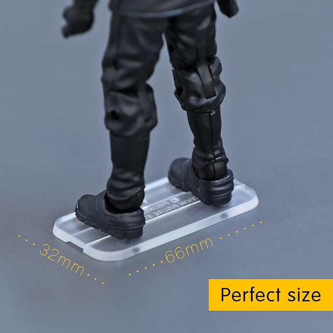 28PCS Action Figure Stand 6" Display Bases with Peg Clear Holder Accessories Compatible with Mavel Legends Series/GiJeo Classified Series/D C/Mo tu Models 1/12 Figures Square