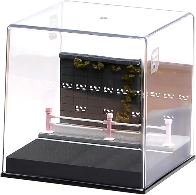 1/64 Model Car Display Case Diorama Garage,Simulated Parking Lot Model Miniature Scene Parking Lot PVC Assembly with Light Parking Space Model Display Frame Toy Display Box (Street Scene Garage)