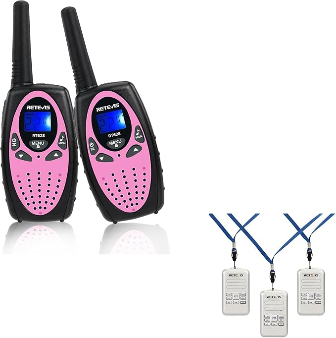 Retevis RT628 Walkie Talkies for Kids Bundle with RT20 Walkie Talkies for Adults, Wearable Small Walkie Talkie for Seniors Elderly