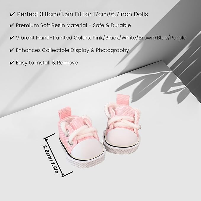 Clothes for Lu bubu 17cm Dolls Accessories(No Doll), Cute Outfit Set 5 Pieces Bib Pants for 17cm Doll Suit, Stylish Dress Up Overalls Doll Clothing Set Replacement with Hat Clothes Shoes Pink
