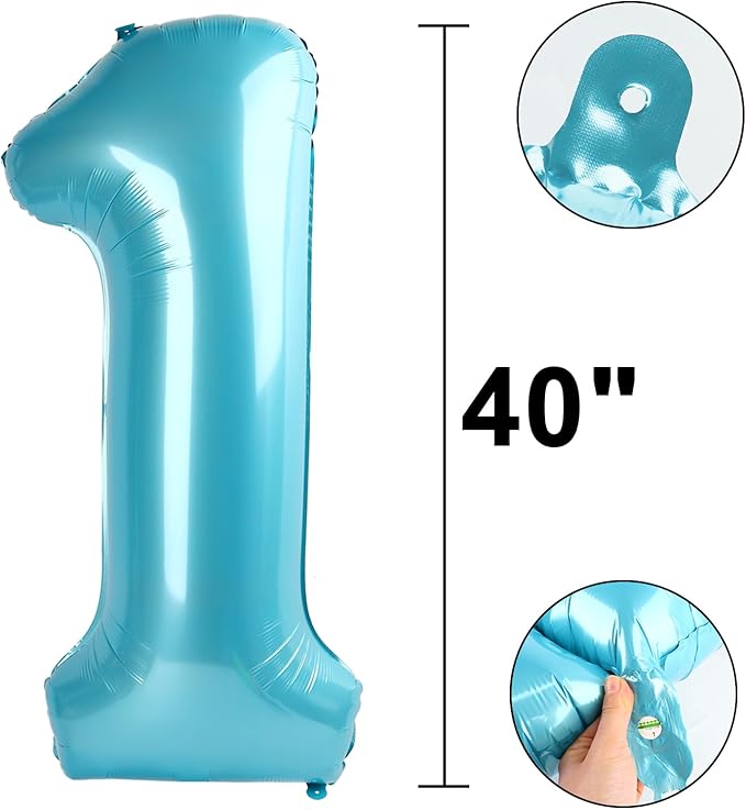 40 Inch Light Blue Number 15 Digital Balloon,Jumbo Mylar Foil Helium Balloon for 15 Balloons for Birthday Party,Wedding Anniversary Party Decorations